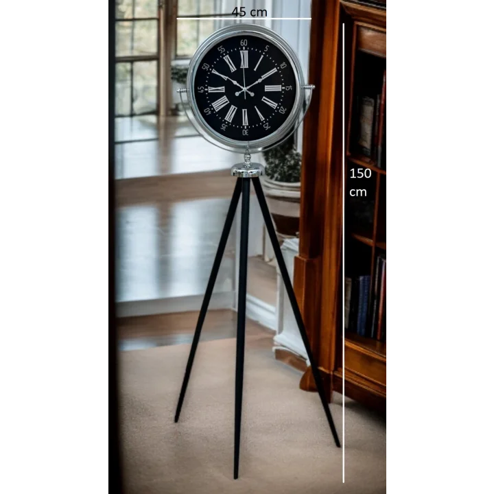Mey İthalat® Majestic Krom Tripod Ayaklı Saat