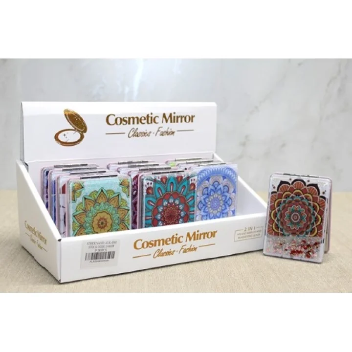 Mey İthalat® Mandala Desenli Hareketli Sulu El Aynası - Model 4