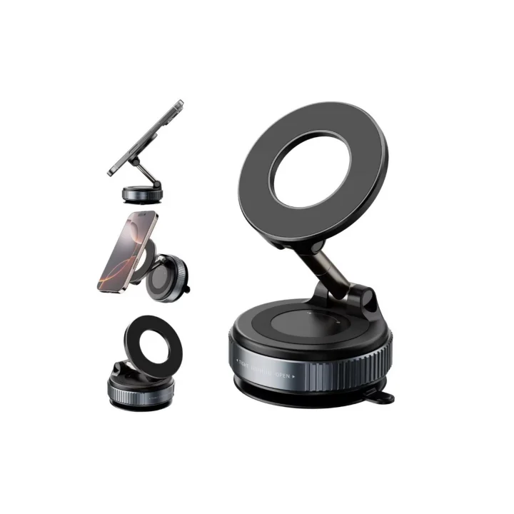 Mey İthalat® Manyetik vakumlu Araç İçi Telefon Tutucu - 360 Derece Dönebilen Ayaklı