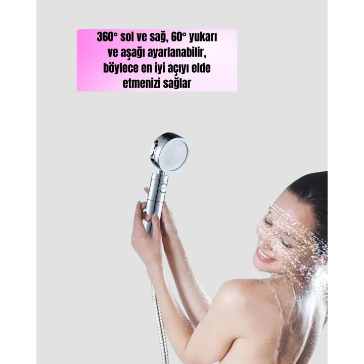 Mey İthalat® Masaj ve Yağmur Modlu Su Tasarruflu Duş Başlığı