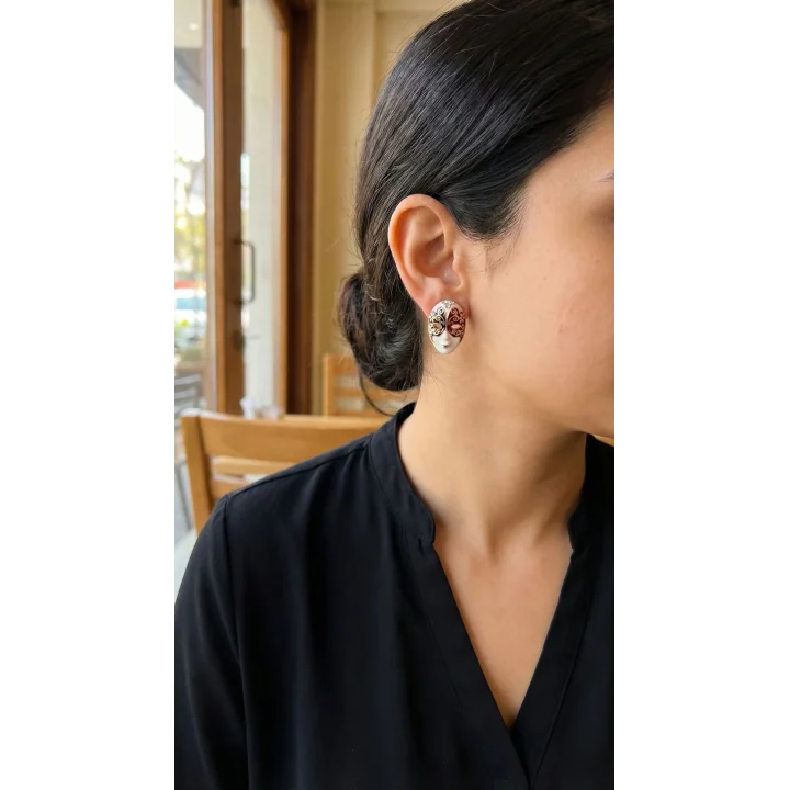 Mey İthalat® Maske Model Pirinç Kadın Küpe