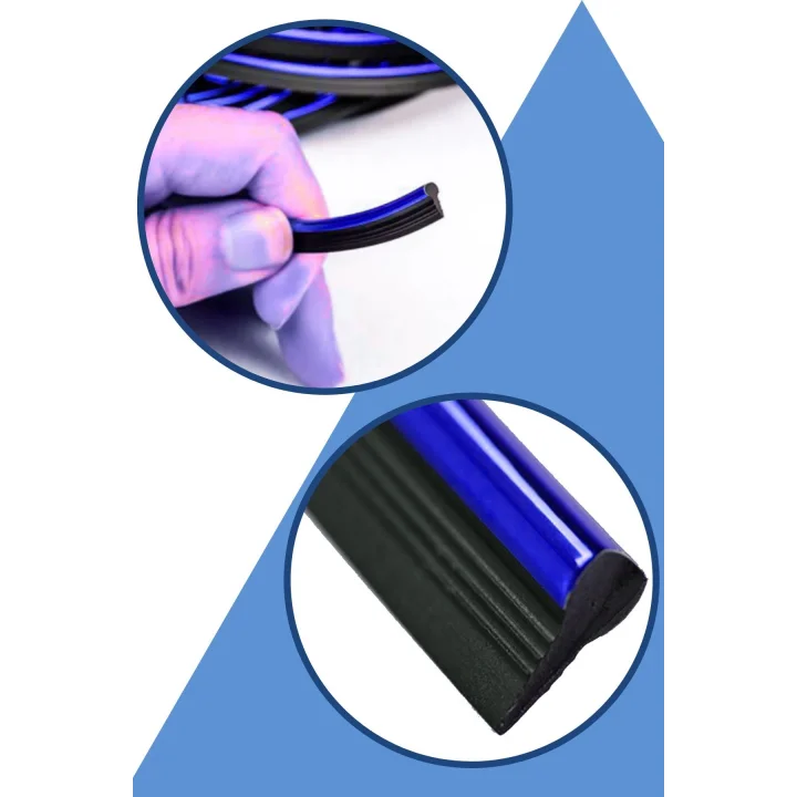 Mey İthalat®  Mavi Araba OtoTrim Dekorasyon Şeridi Kauçuk Elastik Kolay Kurulum 5 metre Şerit Bant