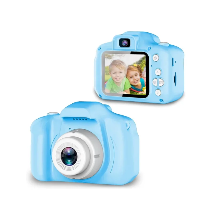 Mey İthalat® Mavi Mini Dijital Kamera HD Video Fotoğraf Çekimli USB Şarjlı Hafıza Kart Destekli