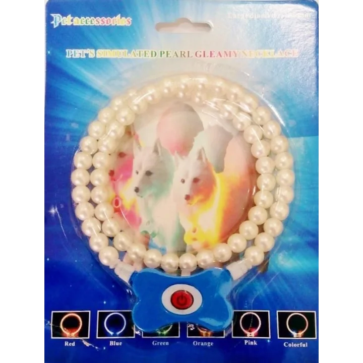 Mey İthalat®  Mavi Renk Neon Led Işıklı Kedi Köpek Kolyesi (18,5 cm)