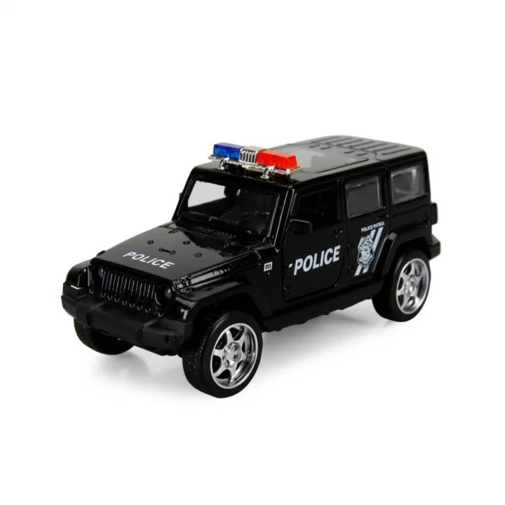 Mey İthalat®  Maxx Wheels Işıklı Polis Jeep Model Arabalar 12 cm