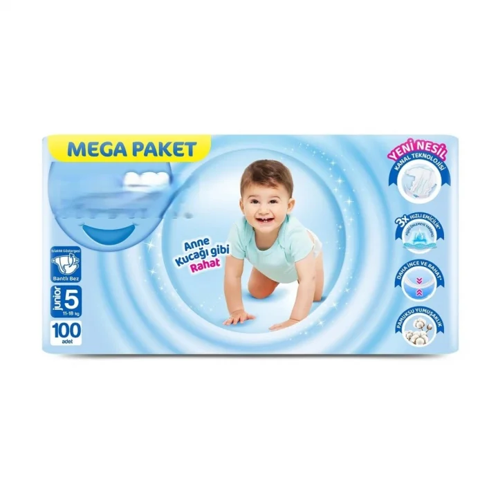 Mey İthalat® Mega Paket Bebek Bezi 5 Beden 11-18 Kg 100 Adet
