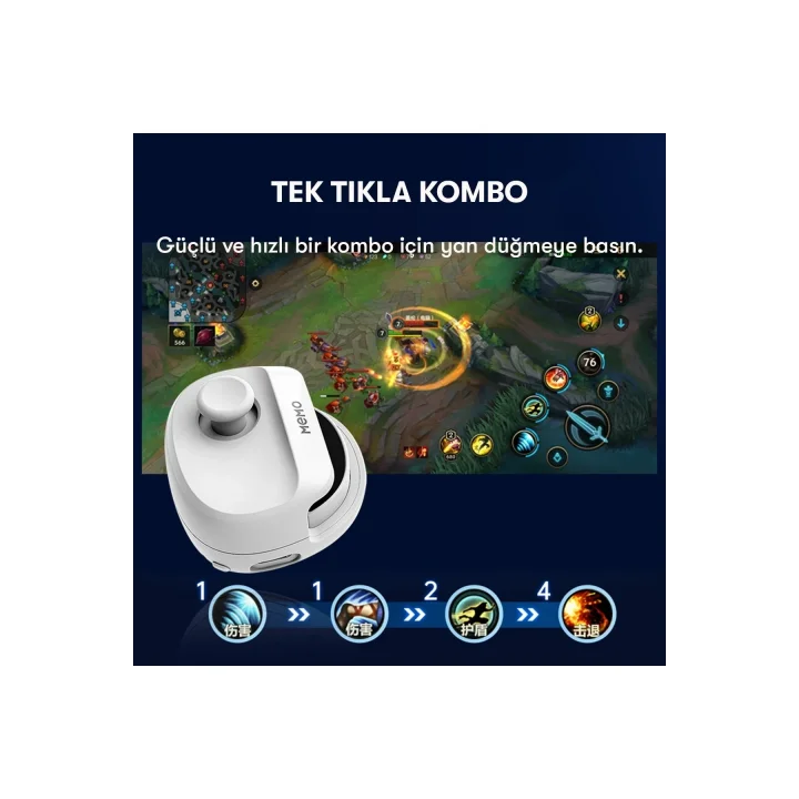 Mey İthalat®  Memo MB01 Oyun Tuşu - Beyaz