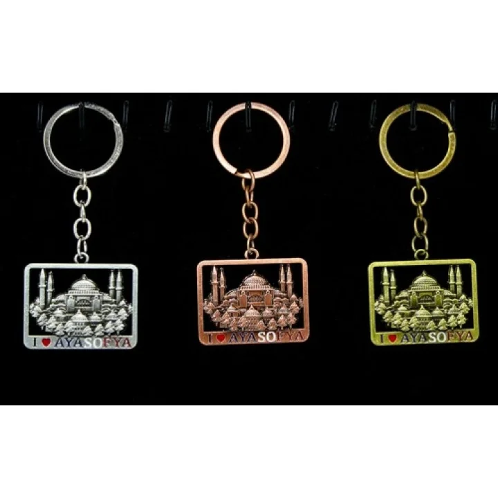 Mey İthalat® Metal Ayasofya Anahtarlık Kare Tasarım
