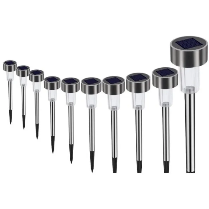 Mey İthalat® Metal Gövdeli Solar Bahçe Lambası 10lu