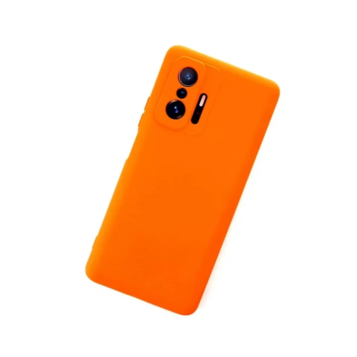 Mey İthalat®   Mi 11T Pro Kılıf Nano içi Kadife Silikon - Turuncu