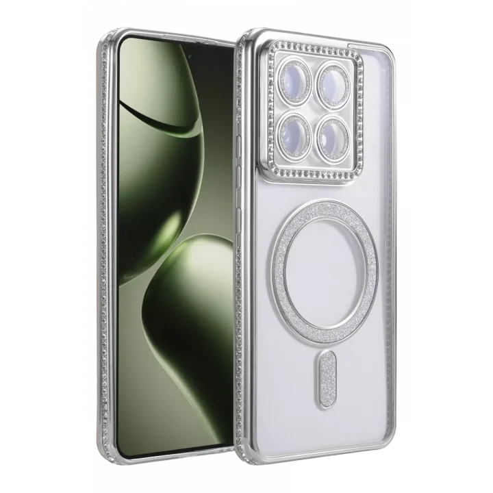 Mey İthalat®   Mi 14T Pro Joke Simli Magneticsafe Kılıf - Gümüş
