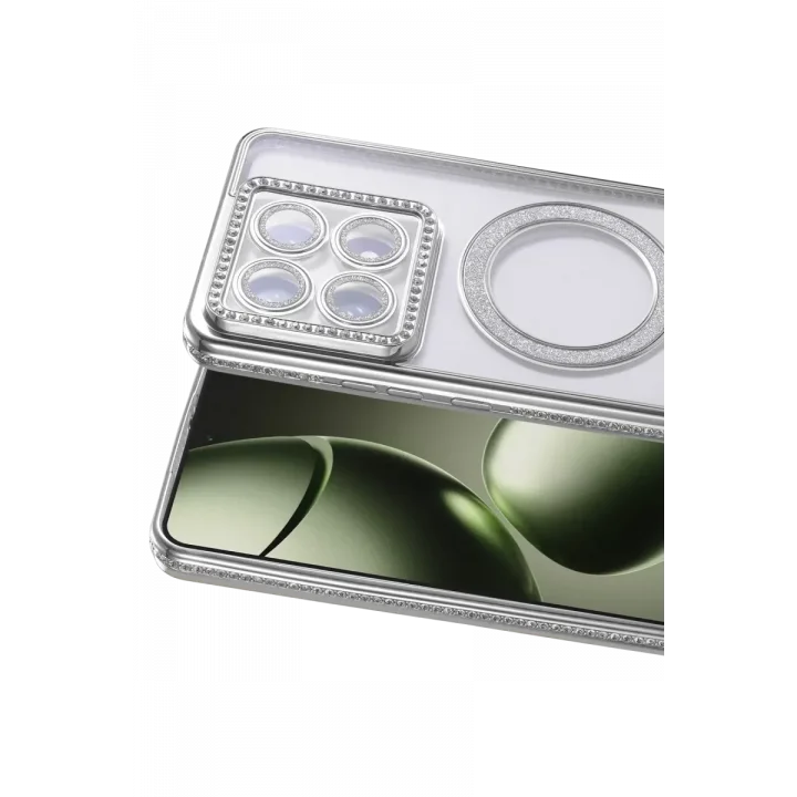 Mey İthalat®   Mi 14T Pro Joke Simli Magneticsafe Kılıf - Gümüş