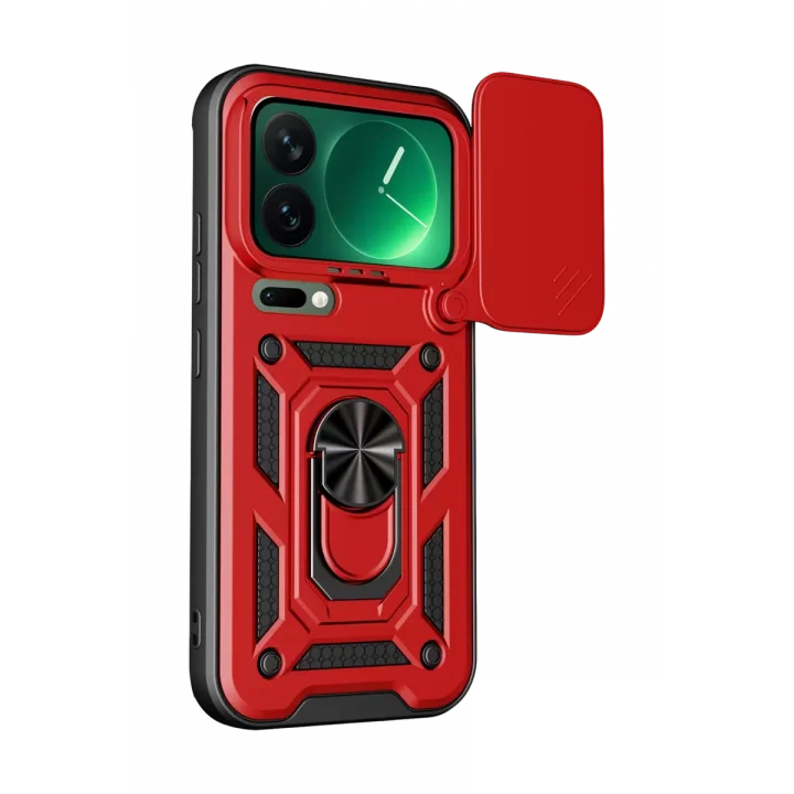 Mey İthalat®   Mi 17 Pro Pars Lens Yüzüklü Silikon - Kırmızı