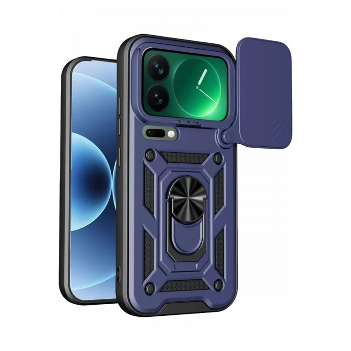 Mey İthalat®   Mi 17 Pro Pars Lens Yüzüklü Silikon - Lacivert