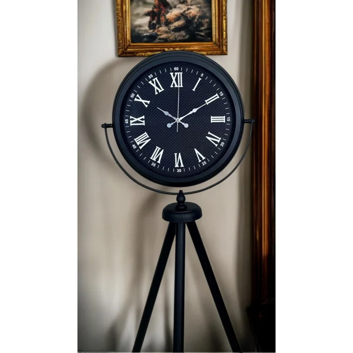 Mey İthalat® Midnight Black Tripod Ayaklı Saat