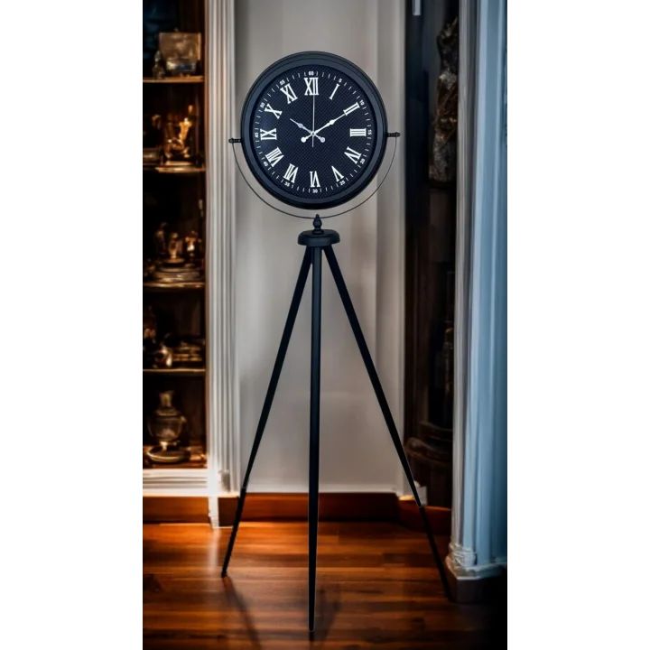 Mey İthalat® Midnight Black Tripod Ayaklı Saat