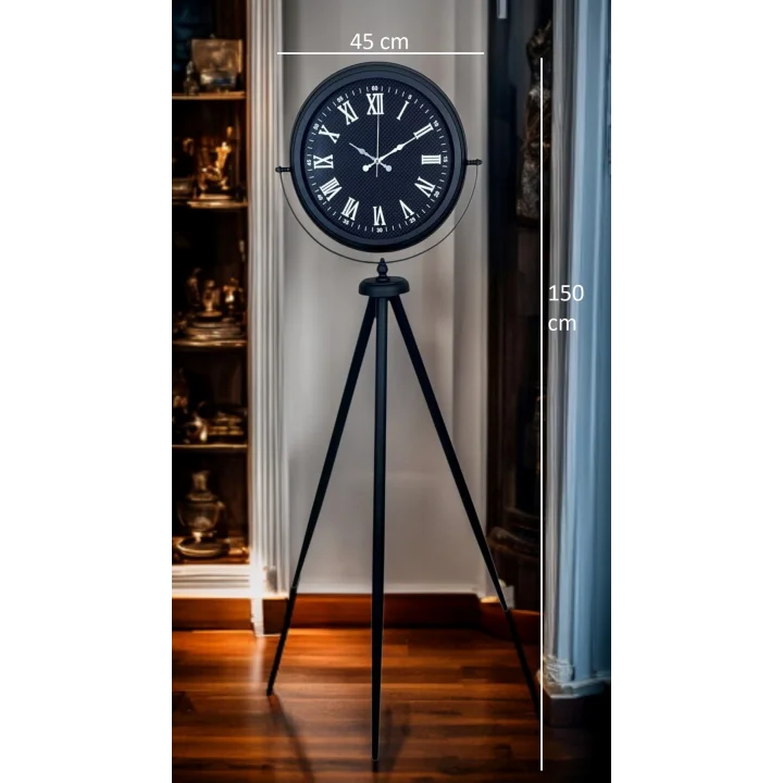 Mey İthalat® Midnight Black Tripod Ayaklı Saat