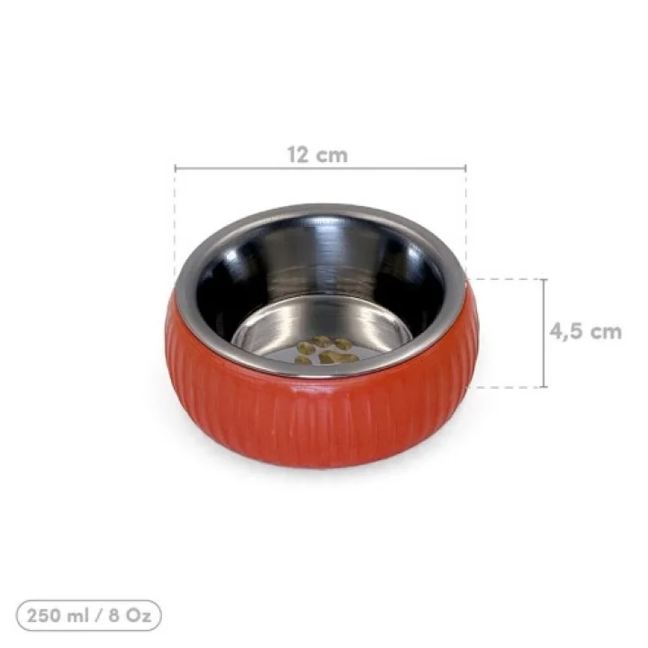 Mey İthalat® Mikopet Organik Seramik Mama Kabı Kiremit