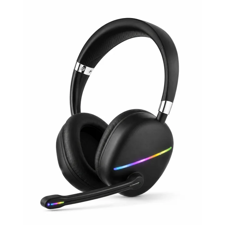 Mey İthalat® Mikrofonlu Bluetooth Kulak Üstü Kulaklık RGB Aydınlatmalı Type-C Şarjlı