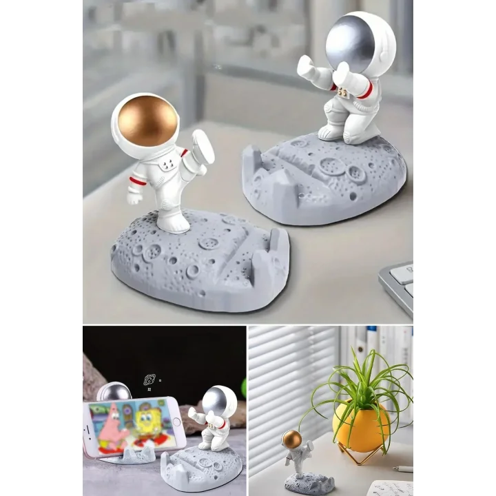 Mey İthalat®  Mini Astronot Model Telefon ve Tablet Tutucu Standı