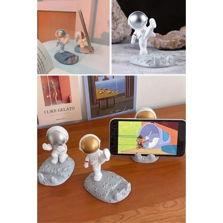 Mey İthalat®  Mini Astronot Model Telefon ve Tablet Tutucu Standı