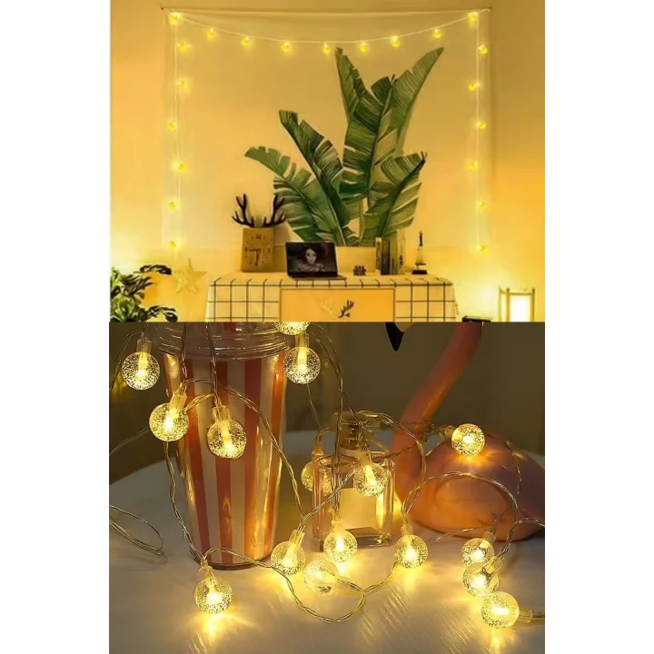 Mey İthalat® Mini Boncuk Detaylı 3.5 Metre USB LED Işık – 20 LED’li Dekoratif Ortam Aydınlatması