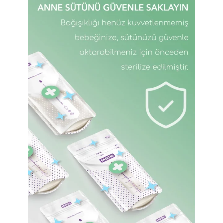 Mey İthalat® Mochi Anne Sütü Saklama Poşeti 120 Adet
