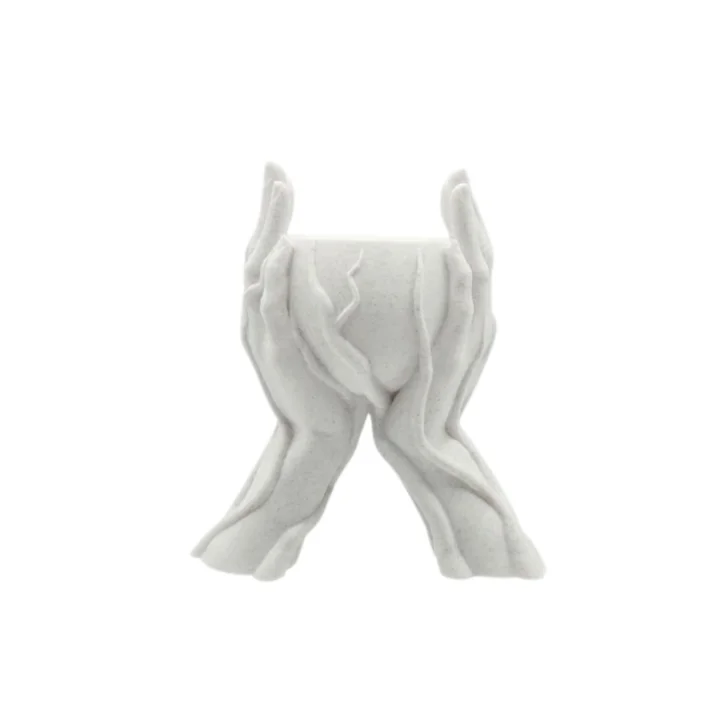 Mey İthalat® Modern Ev Dekoru İçin El Şeklinde 3D Baskı Dekoratif Saksı Vazo