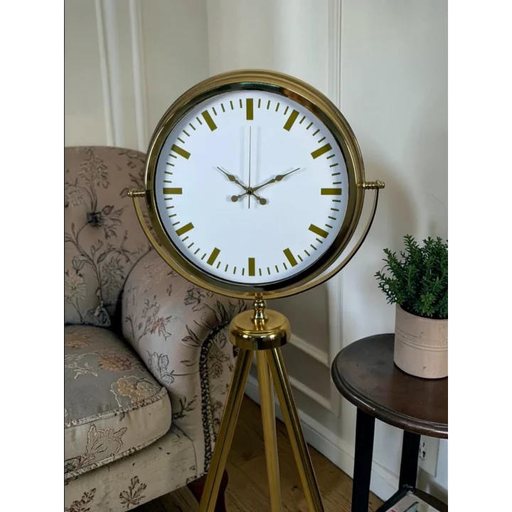 Mey İthalat® Modern Gold Tripod Ayaklı Saat