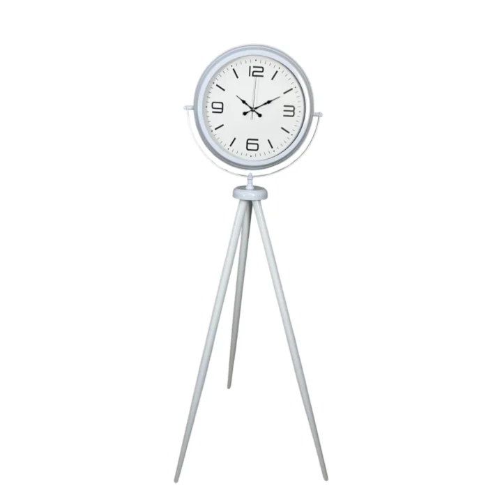 Mey İthalat® Modern Line Beyaz Tripod Ayaklı Saat