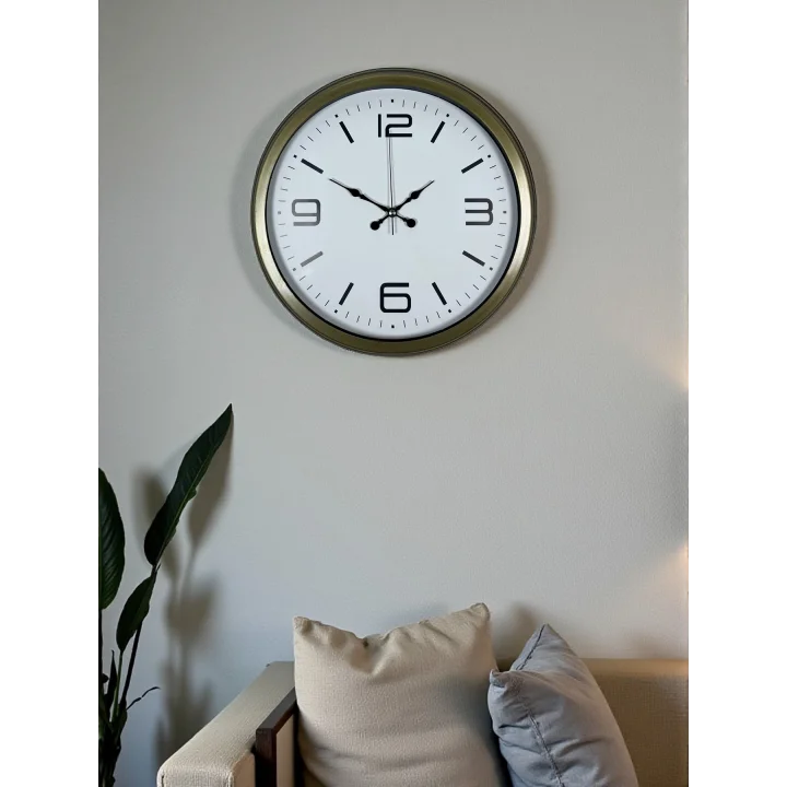 Mey İthalat® Modern Tasarım Eskitme 40 Cm Metal Duvar Saati