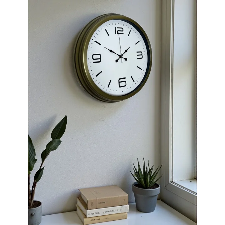Mey İthalat® Modern Tasarım Eskitme 40 Cm Metal Duvar Saati