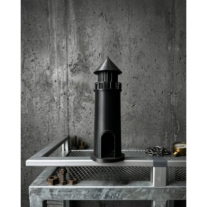 Mey İthalat® Modern Tasarımlı 3D Siyah Deniz Feneri Ev Dekor Objesi