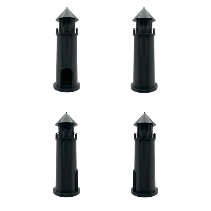 Mey İthalat® Modern Tasarımlı 3D Siyah Deniz Feneri Ev Dekor Objesi