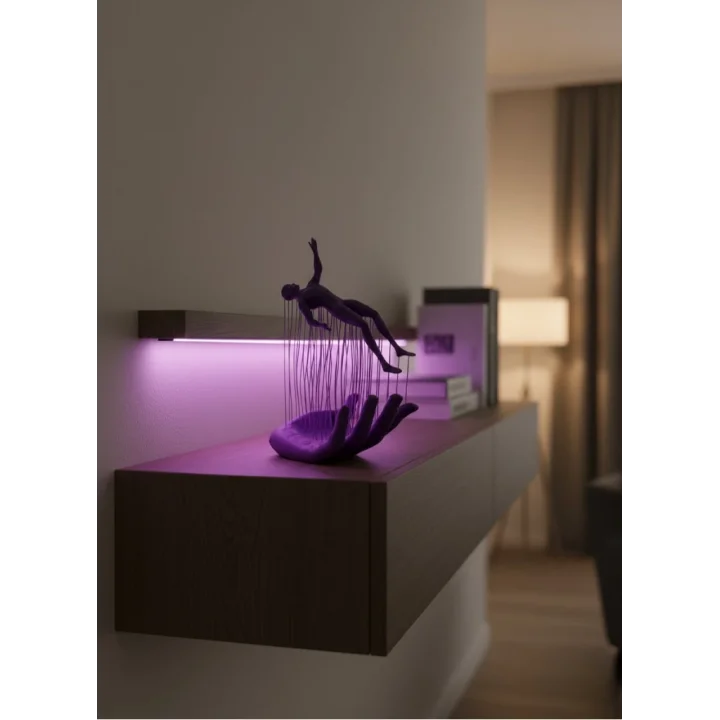 Mey İthalat® Mor El İnsan Figürü Dekoratif Biblo Minimal Modern Salon Raf ve Masa Üstü Aksesuar