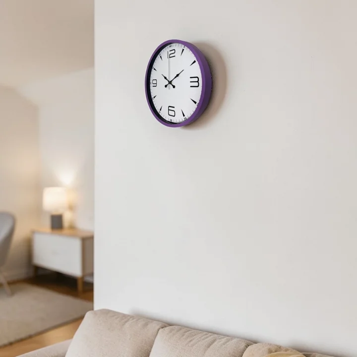 Mey İthalat® Mor Standart 36 Cm Duvar Saati