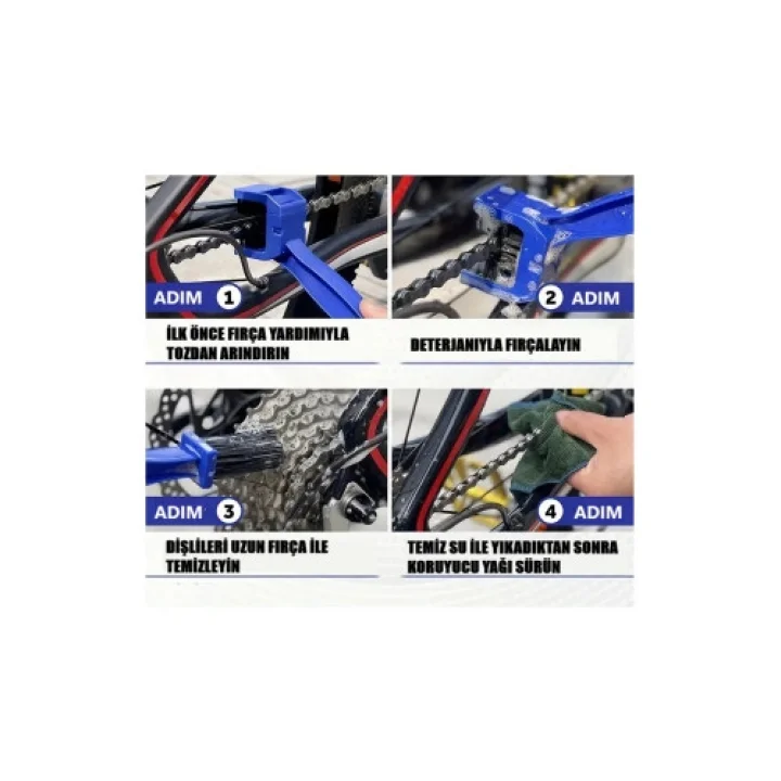 Mey İthalat® Motorsiklet &amp; Bisiklet Zinciri Temizleme Fırçası Çift Taraflı