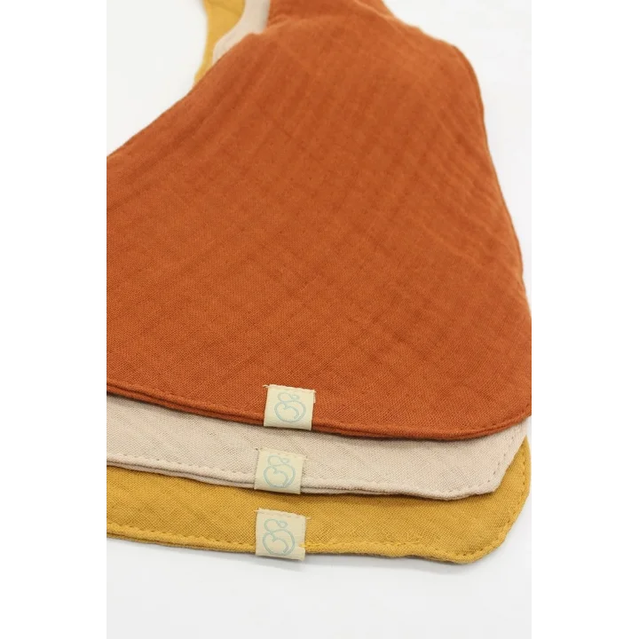 Mey İthalat®   Müslin Fular Önlük 3Lü 60102 Kiremit Bej Hardal