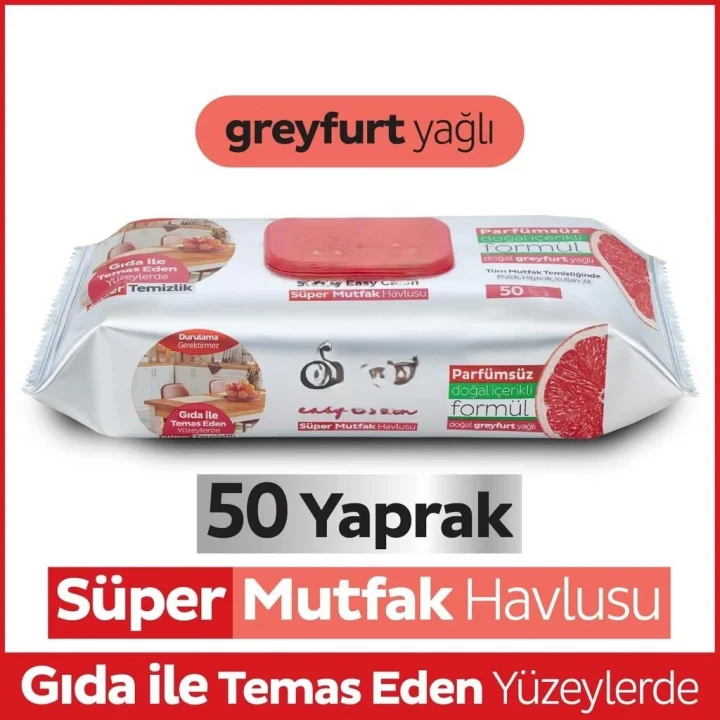 Mey İthalat® Mutfak Temizlik Havlusu 50 Adet Greyfurt