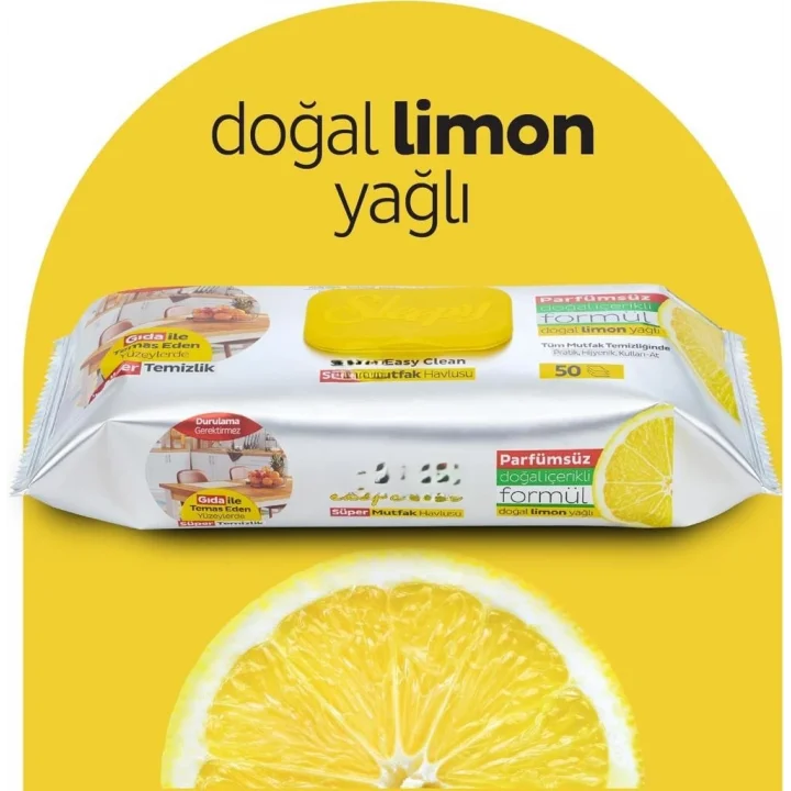 Mey İthalat® Mutfak Temizlik Havlusu 50 Adet Limon