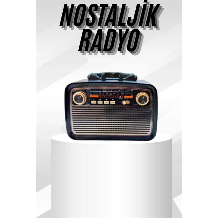 Mey İthalat® Müzik Kutusu Bluetooth Bağlantılı El Fenerli Nostaljik Tasarım Radyo