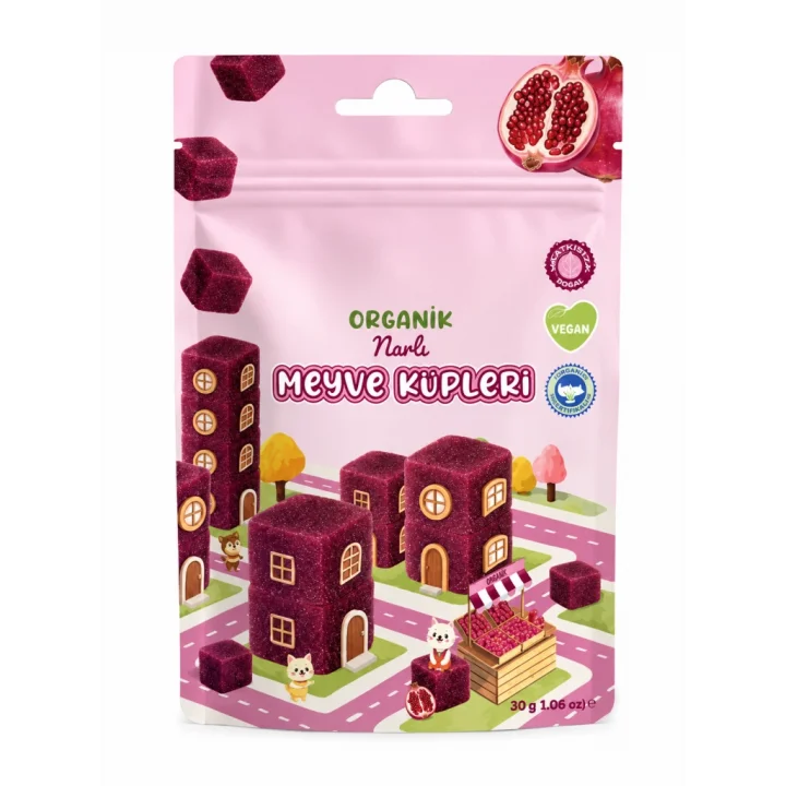 Mey İthalat® Natural Organik Narlı Meyve Küpleri 30gr