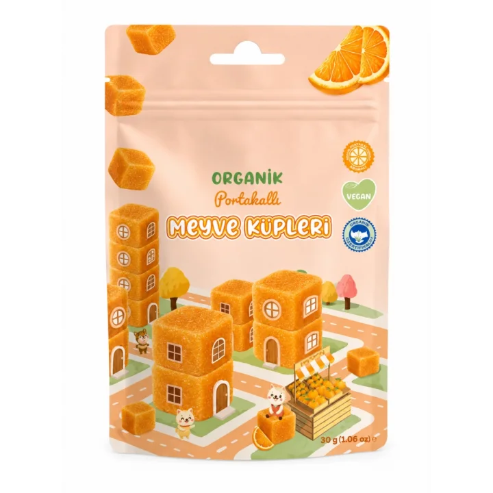 Mey İthalat® Natural Organik Portakallı Meyve Küpleri 30gr