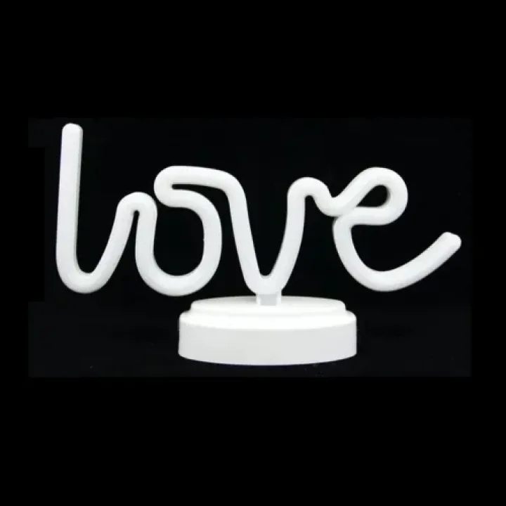 Mey İthalat® Neon Işıklı Love Yazılı Masa Gece Lambası