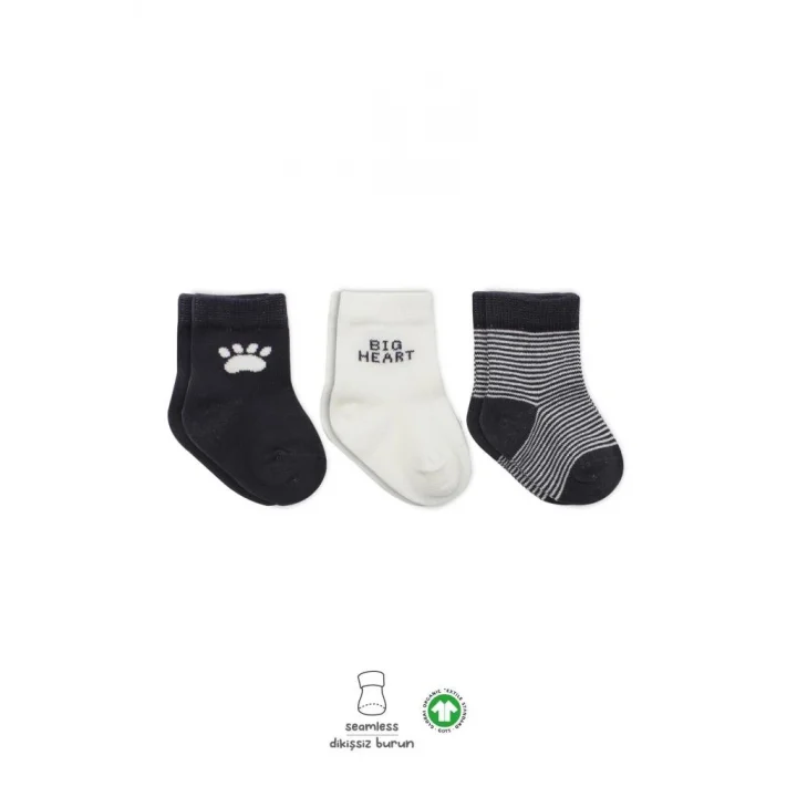 Mey İthalat®  3Lü Penye Soket Çorap BS10110 Antrasit