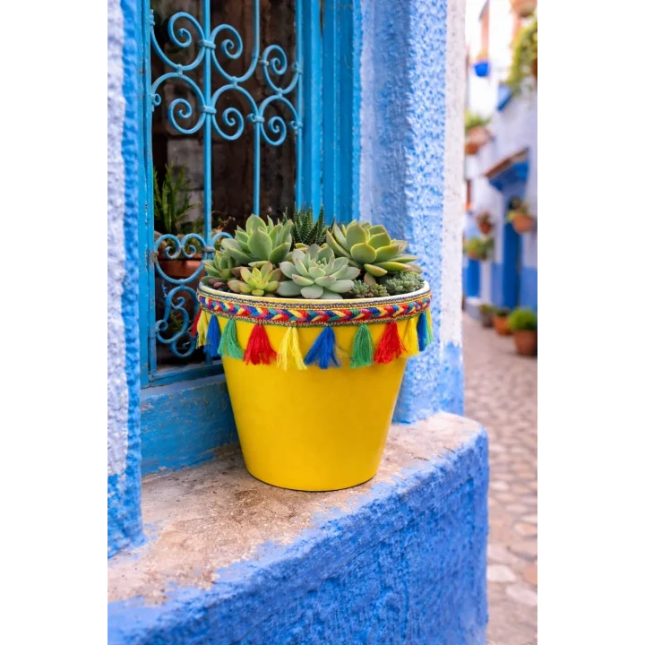 Mey İthalat®  DEKORATİF SAKSI 1.7 LİTRE SARI