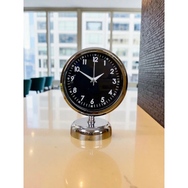 Mey İthalat®  Night 25 x 20 Cm Krom Zarif Masa Saati