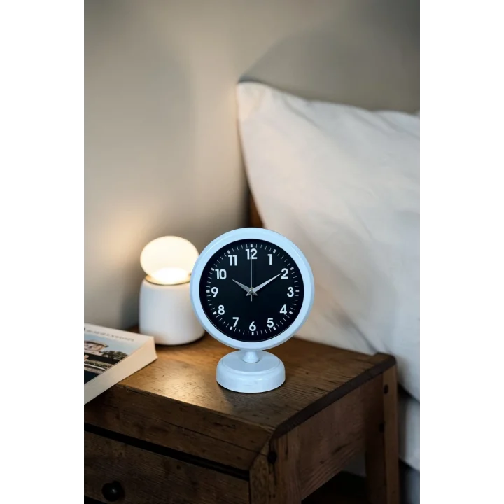 Mey İthalat® Noir White 25 x 20 Cm Dekoratif Masa Saati