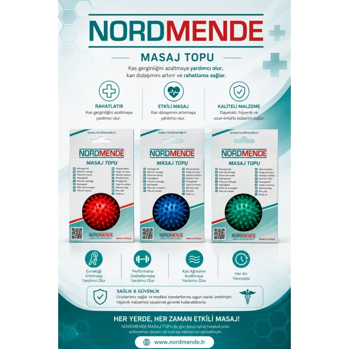 Mey İthalat® Nordmende Masaj Topu Orta Boy 7,5 CM