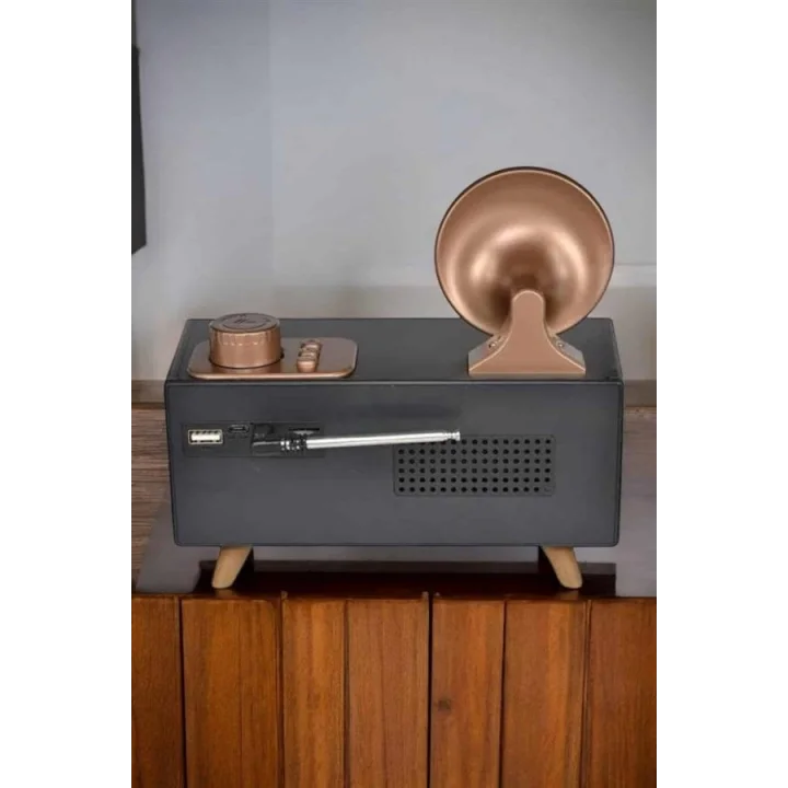Mey İthalat® Nostaljik Görünümlü Bluetooth Bağlantılı Speaker